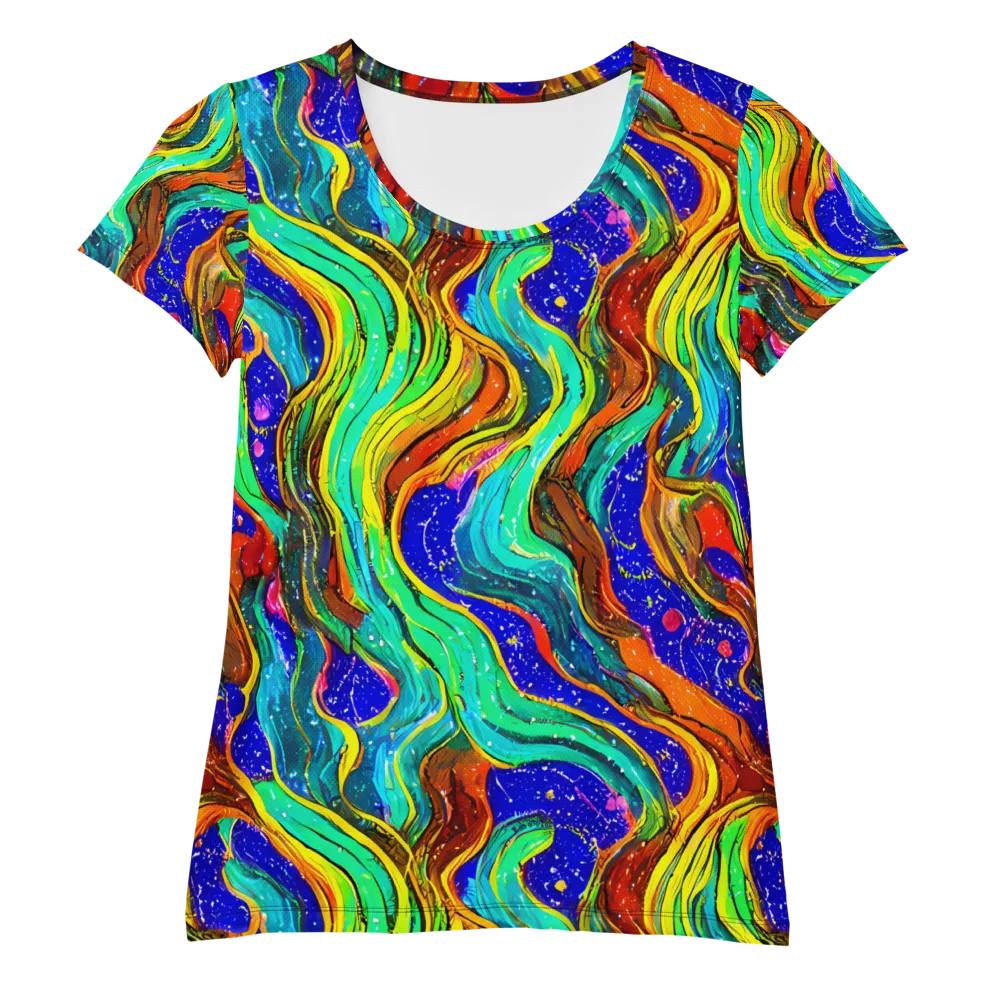 Tidal Technicolor on Women's Athletic T-Shirt — Front