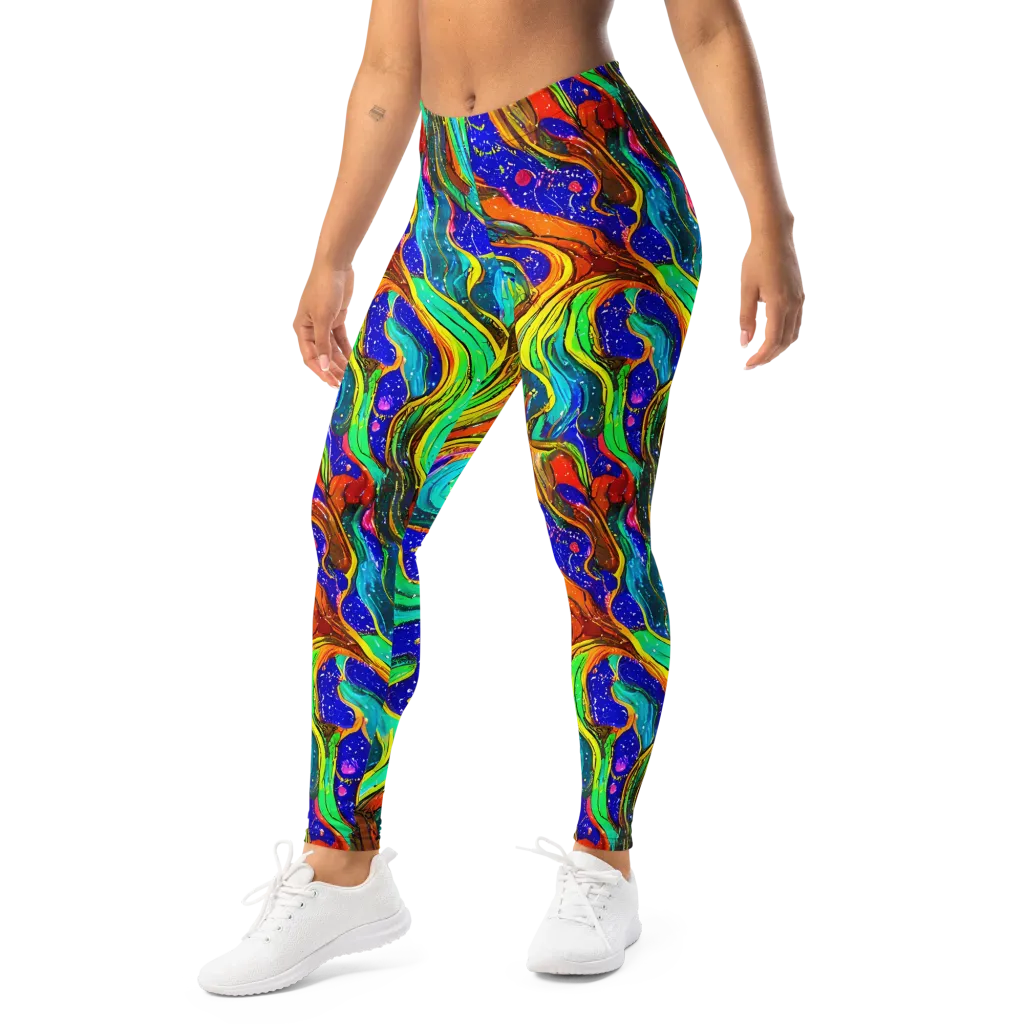 Tidal Technicolor on Leggings — Left Front
