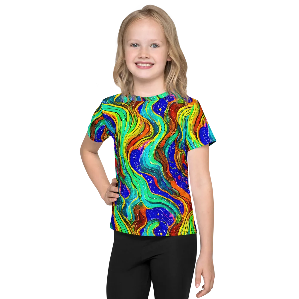 Tidal Technicolor on Kids Crew Neck T-Shirt — Front