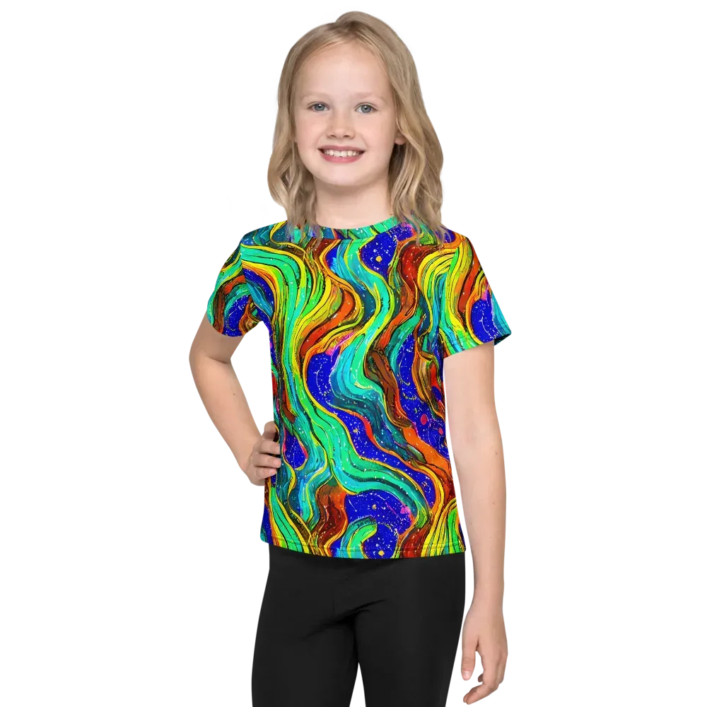 Tidal Technicolor on Kids Crew Neck T-Shirt — Front