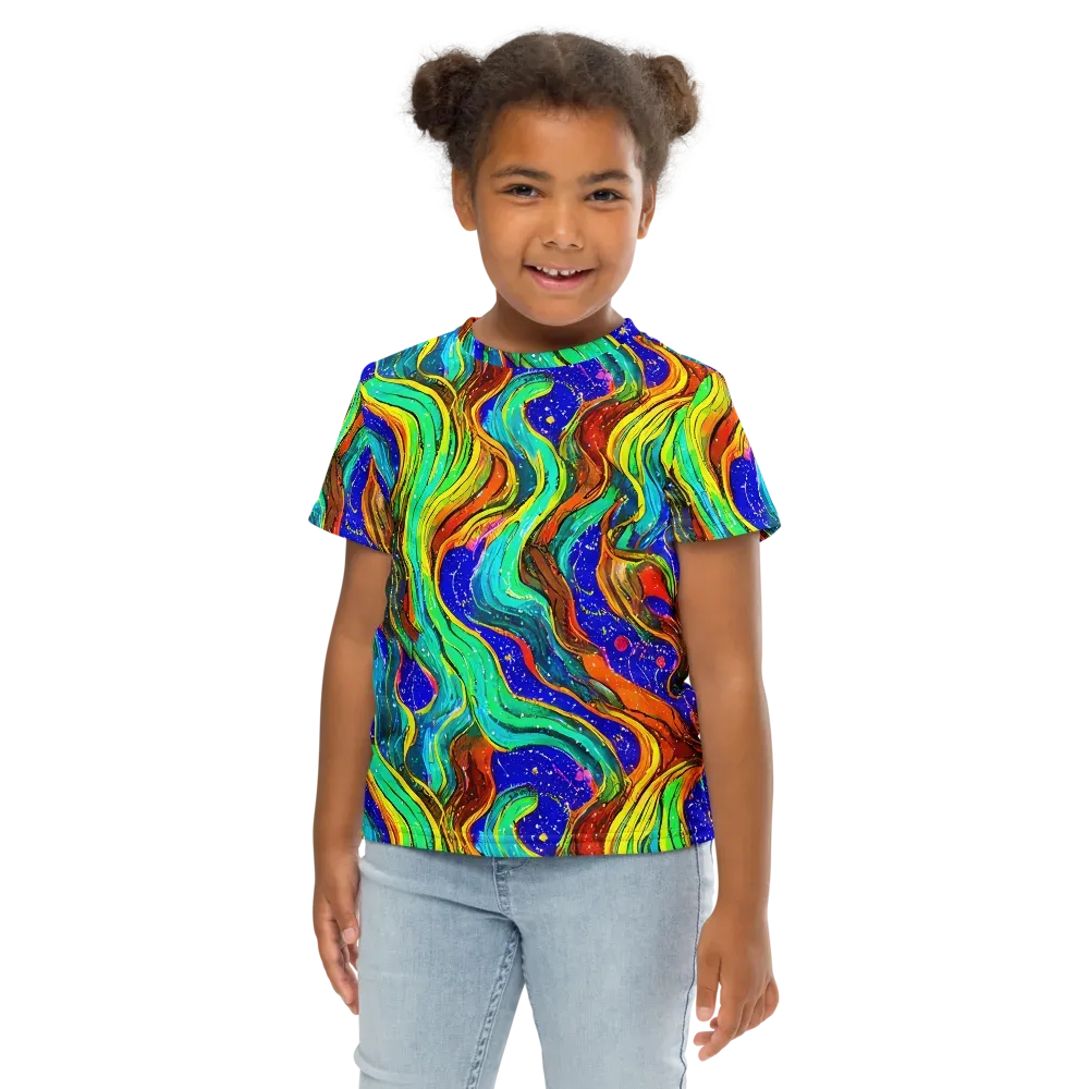 Tidal Technicolor on Kids Crew Neck T-Shirt — Front