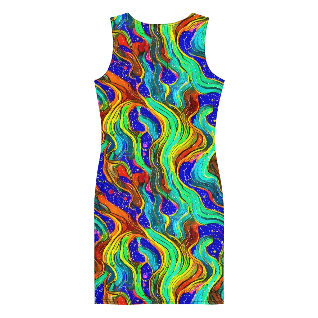 Tidal Technicolor on Bodycon Dress — Back