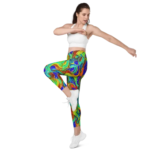 Tidal Technicolor on a Leggings with Pockets