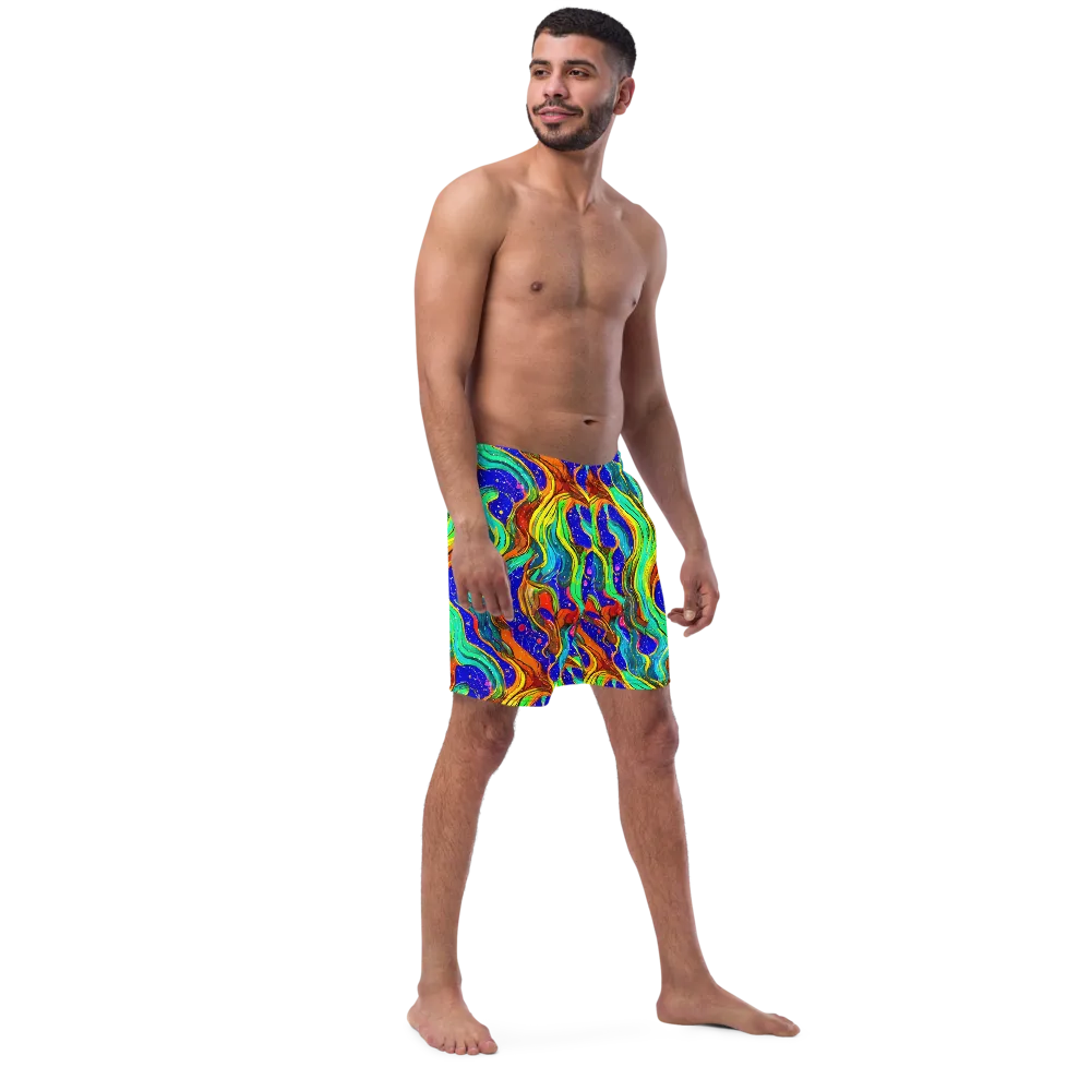 Tidal Technicolor on Swim Trunks — Right Front