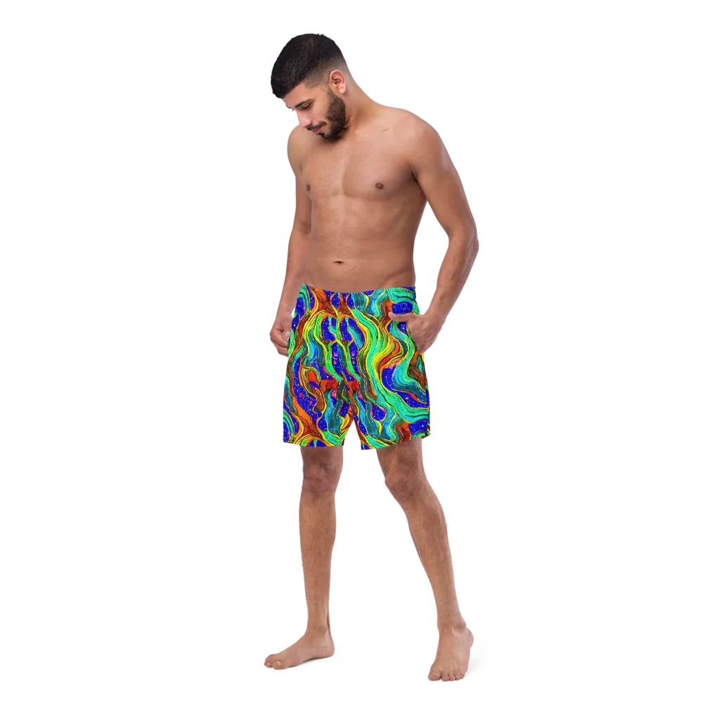 Tidal Technicolor on Swim Trunks — Left Front