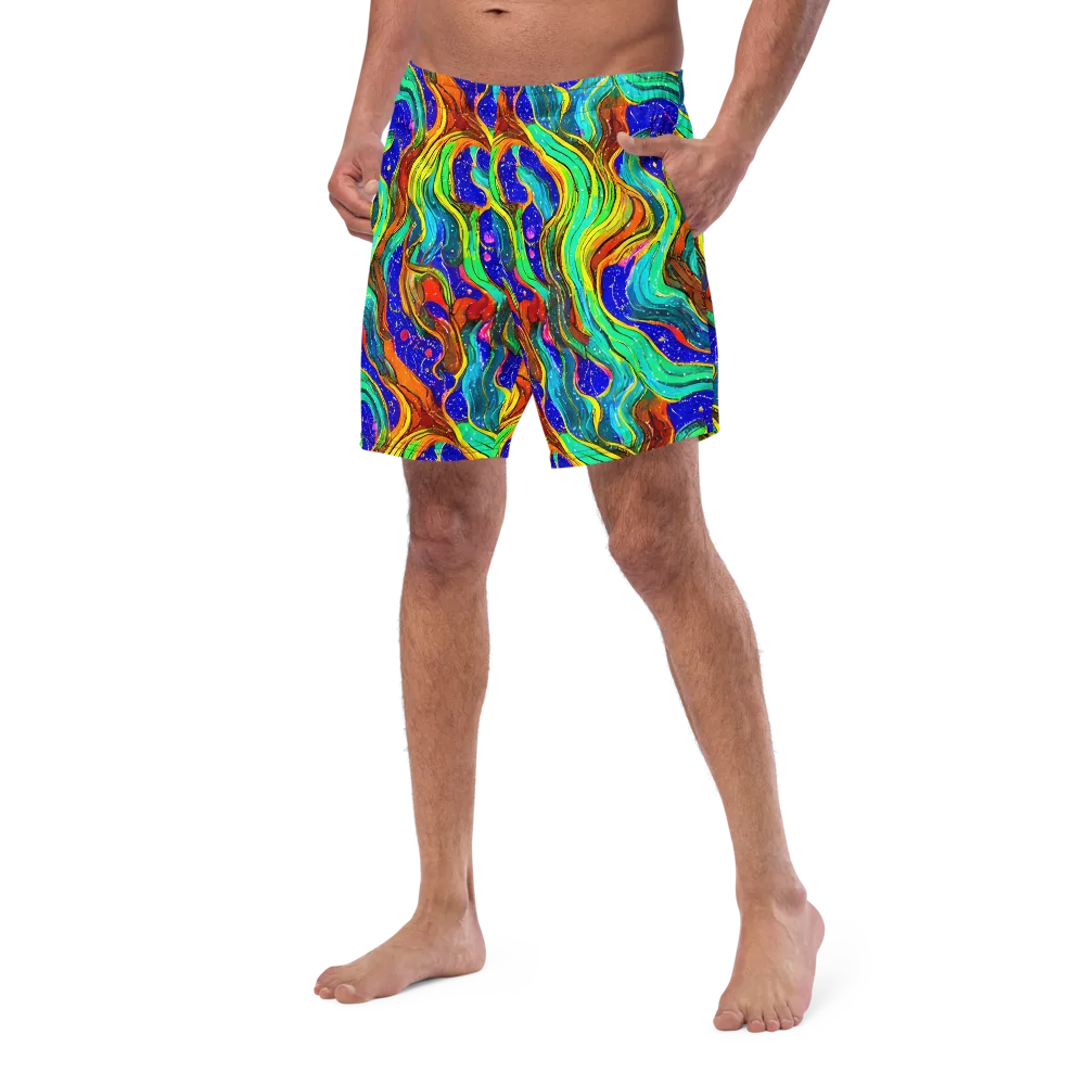 Tidal Technicolor on Swim Trunks — Left Front