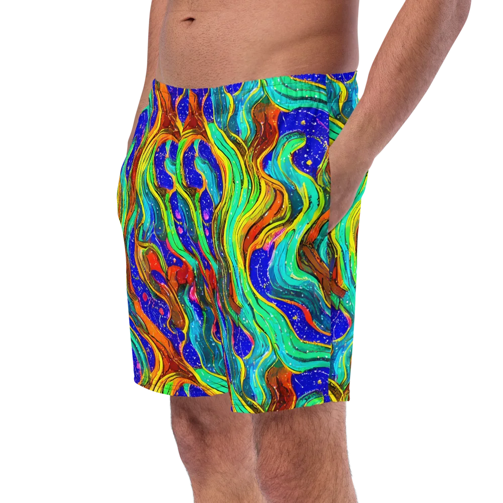 Tidal Technicolor on Swim Trunks — Left Front