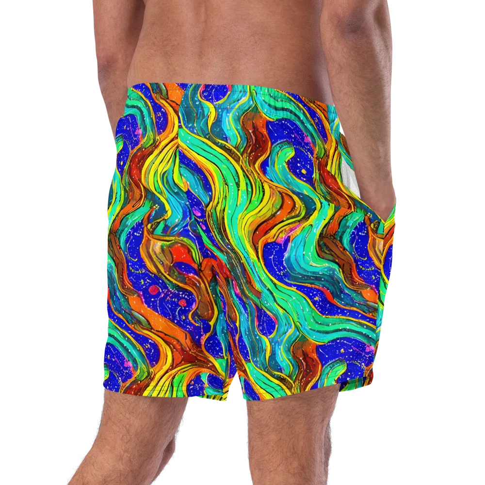 Tidal Technicolor on Swim Trunks — Right Back