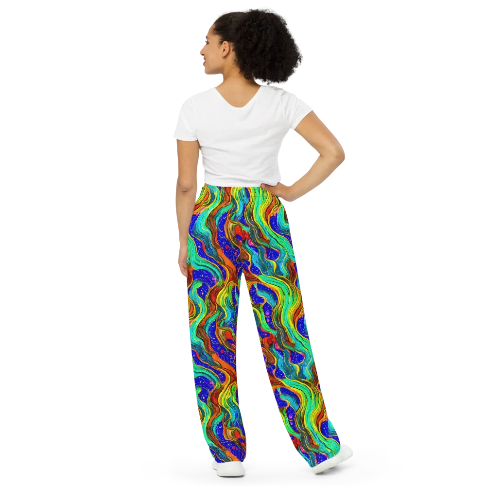 Tidal Technicolor on Wide-Leg Pants — Back