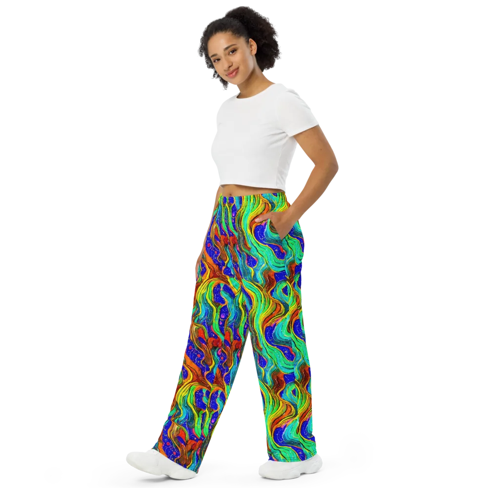 Tidal Technicolor on Wide-Leg Pants — Left Front