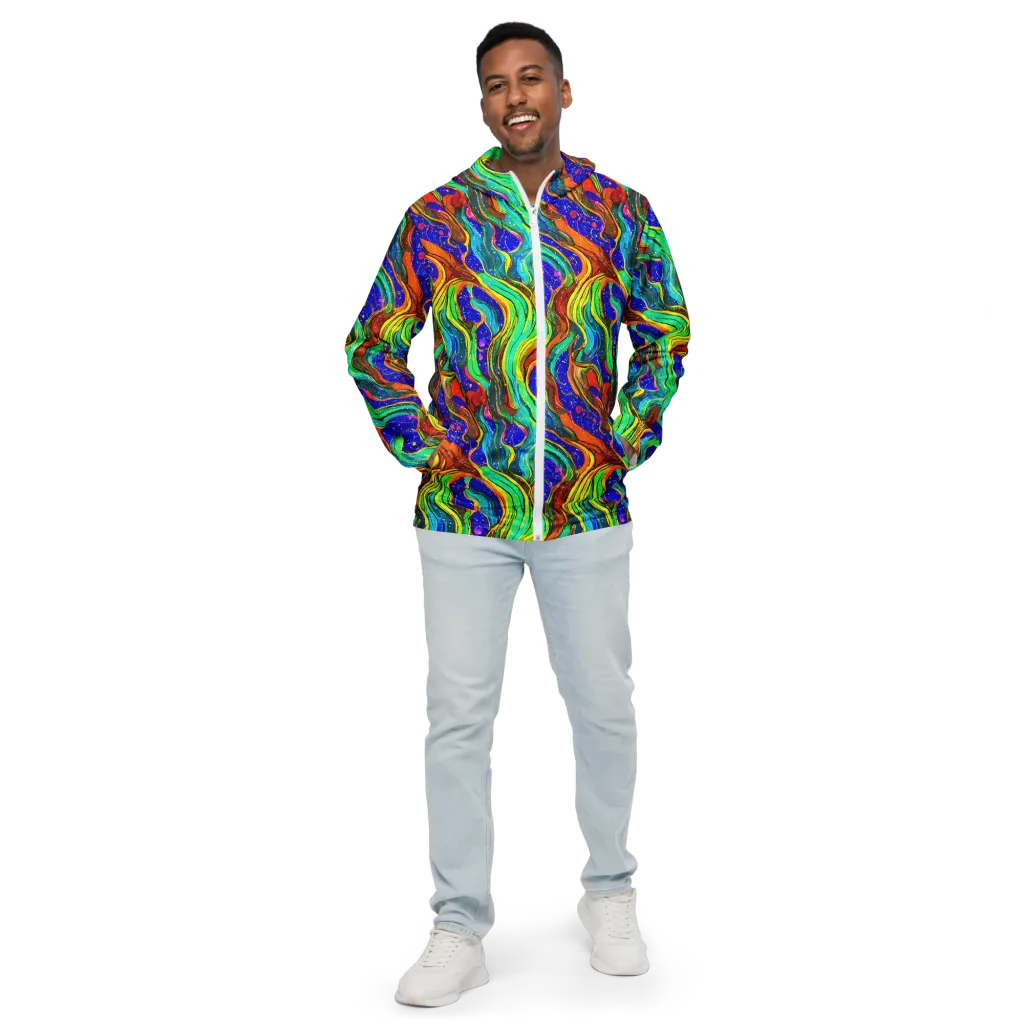 Tidal Technicolor on Men's Windbreaker — Front