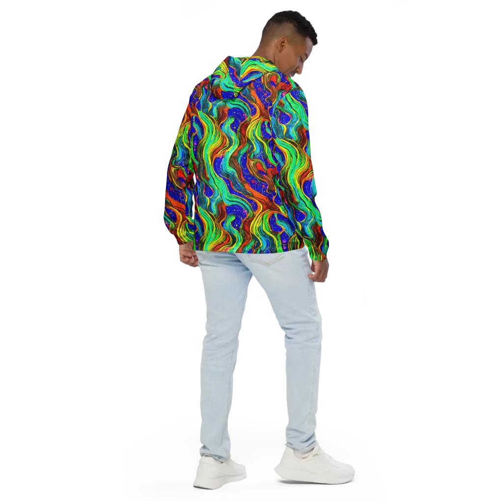 Tidal Technicolor on Men's Windbreaker — Back