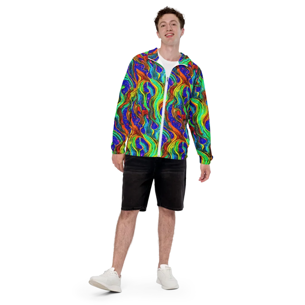 Tidal Technicolor on Men's Windbreaker — Front