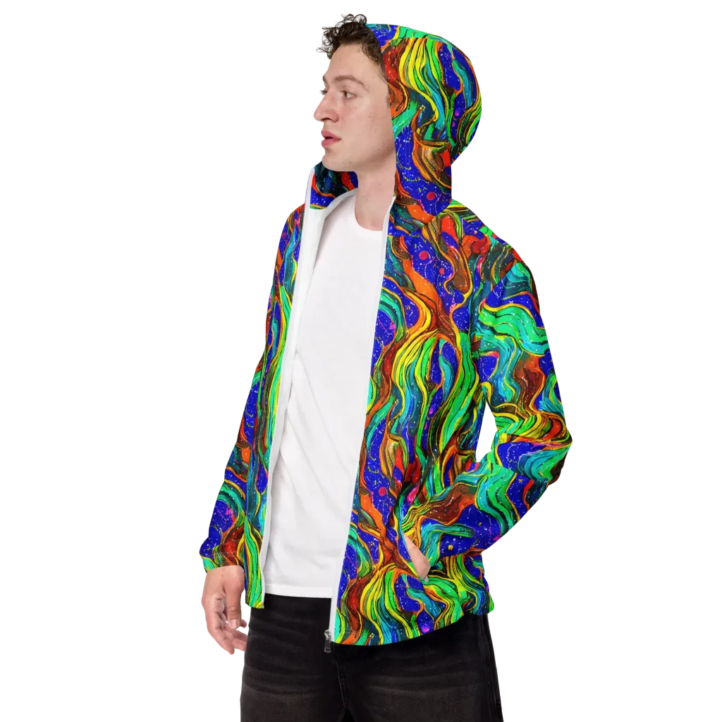 Tidal Technicolor on Men's Windbreaker — Left Front
