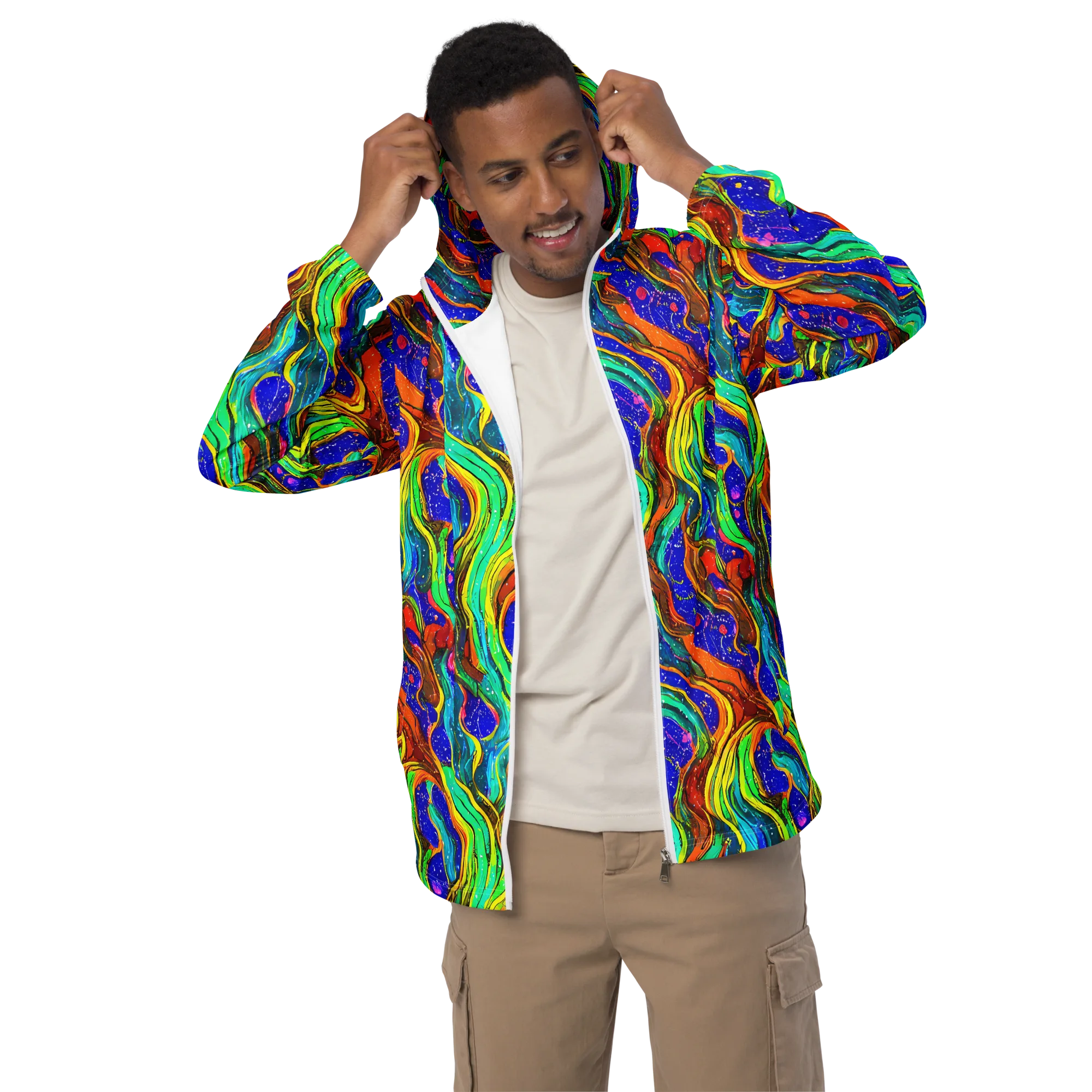Tidal Technicolor on Men's Windbreaker — Front