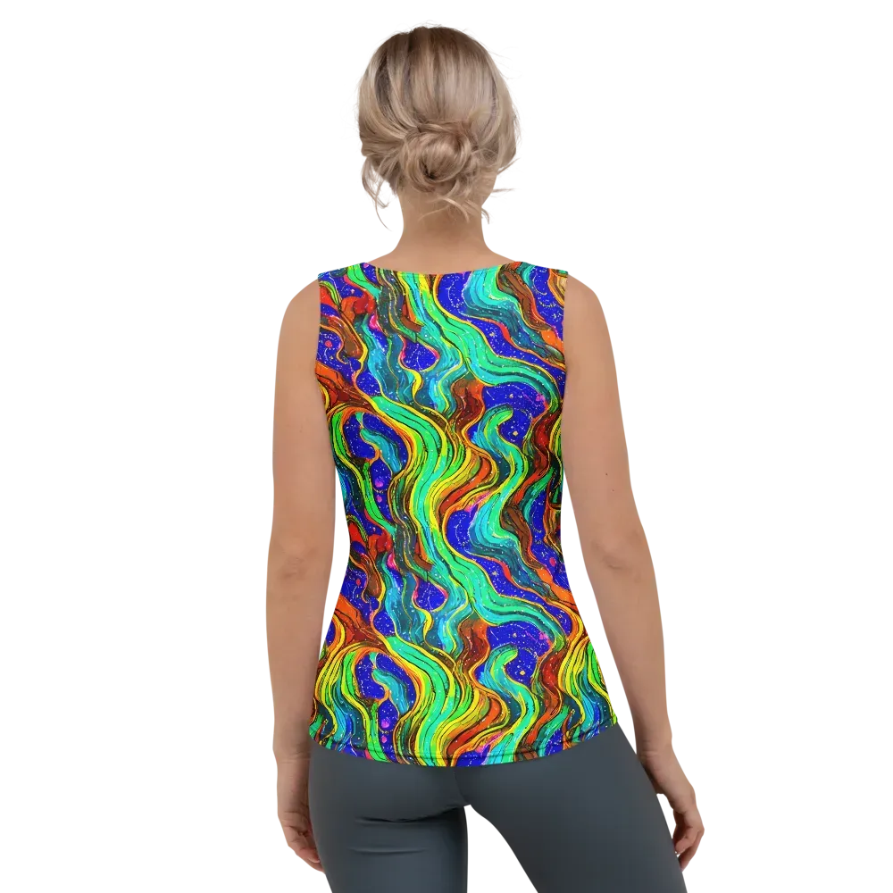 Tidal Technicolor on Women's Tank Top — Back