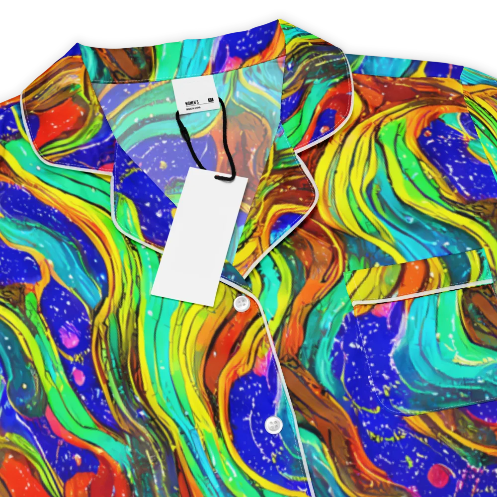 Tidal Technicolor on Women's Short Sleeve Pajama Top — Product details