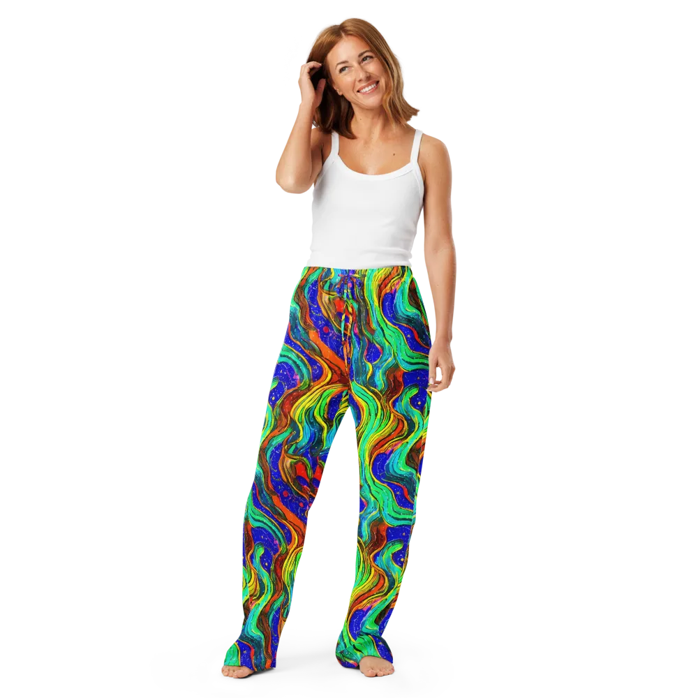 Tidal Technicolor on Women's Pajama Pants — Front