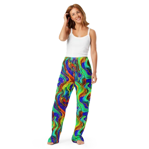 Tidal Technicolor on a Women's Pajama Pants