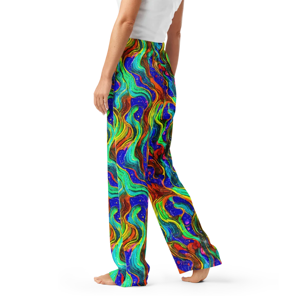 Tidal Technicolor on Women's Pajama Pants — Left