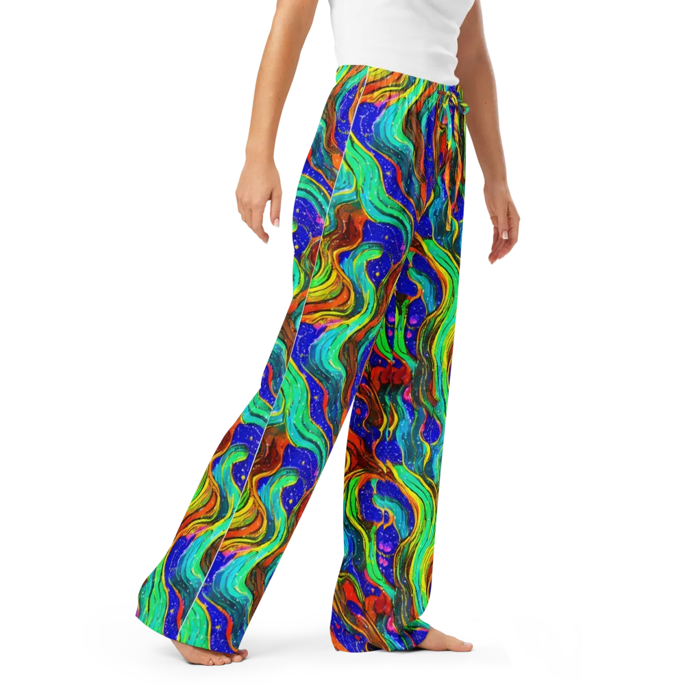 Tidal Technicolor on Women's Pajama Pants — Right Front
