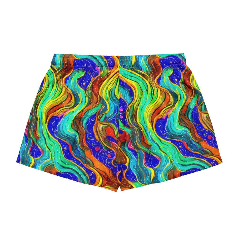 Tidal Technicolor on Women's Pajama Shorts — Back