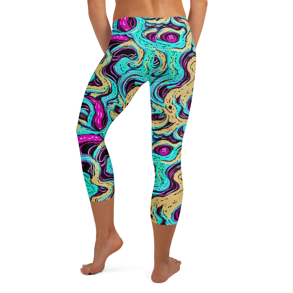 Neon Spill on Capri Leggings — Back