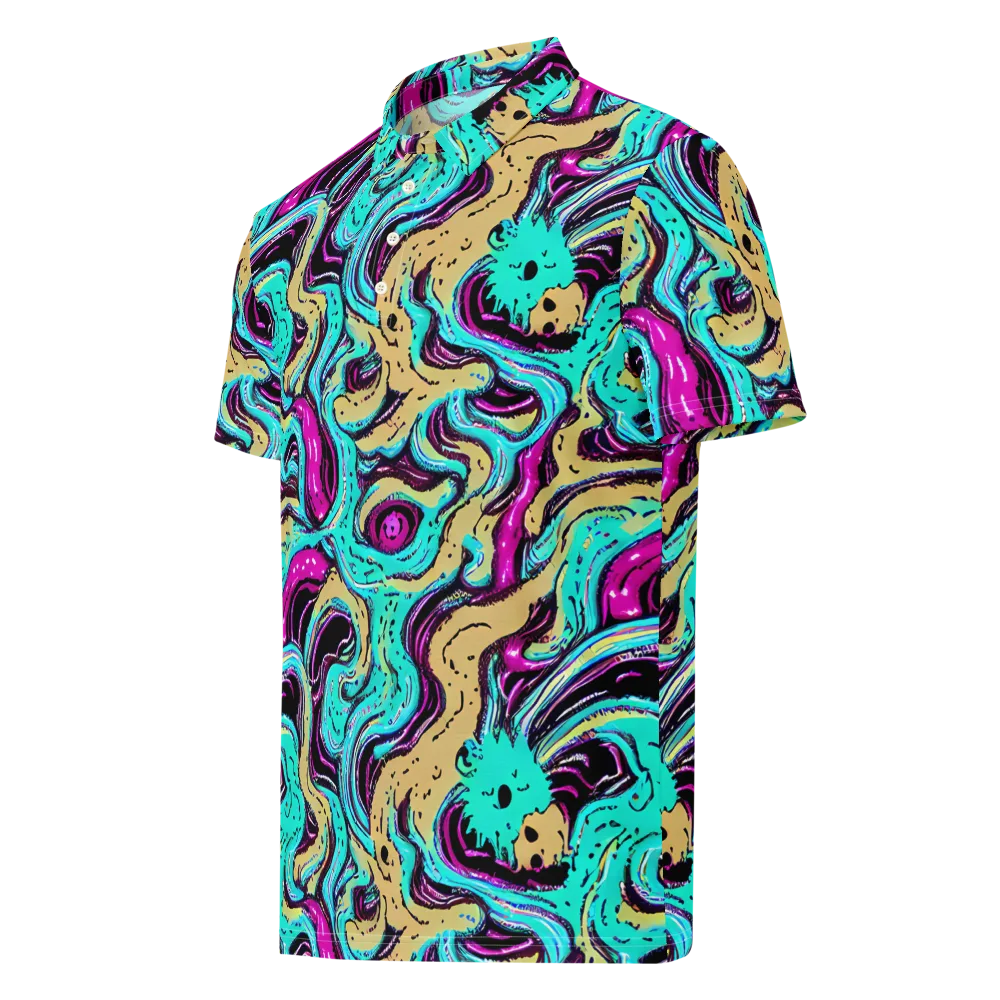 Neon Spill on Men's Slim Fit Polo Shirt — Left Front