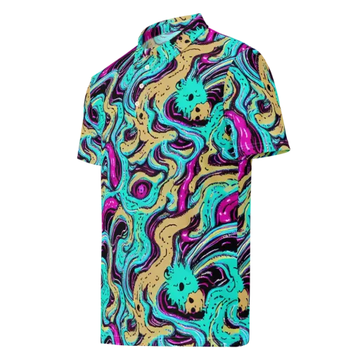 Neon Spill on a Men's Slim Fit Polo Shirt