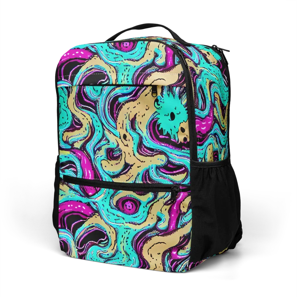 Neon Spill on Utility Backpack — Left Front
