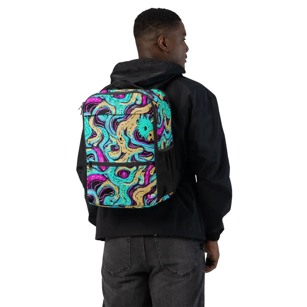 Neon Spill on Utility Backpack — Back