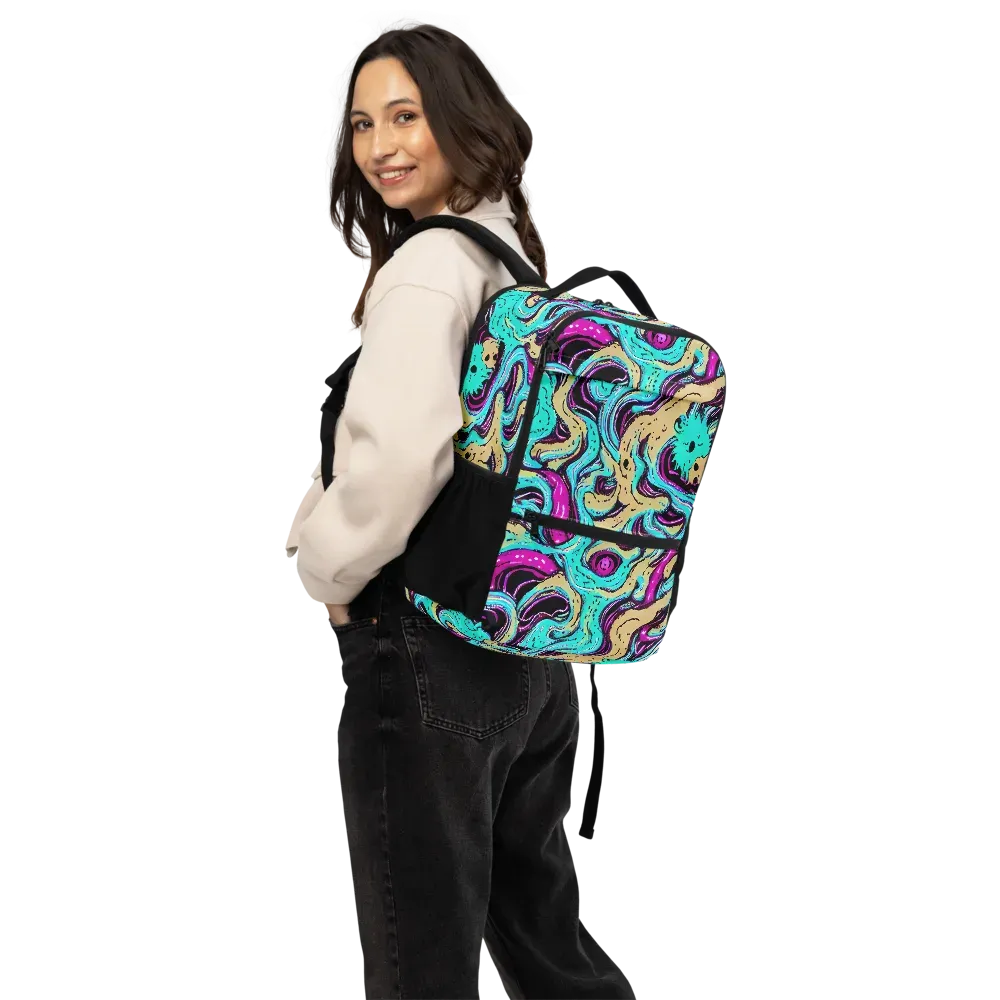 Neon Spill on Utility Backpack — Back