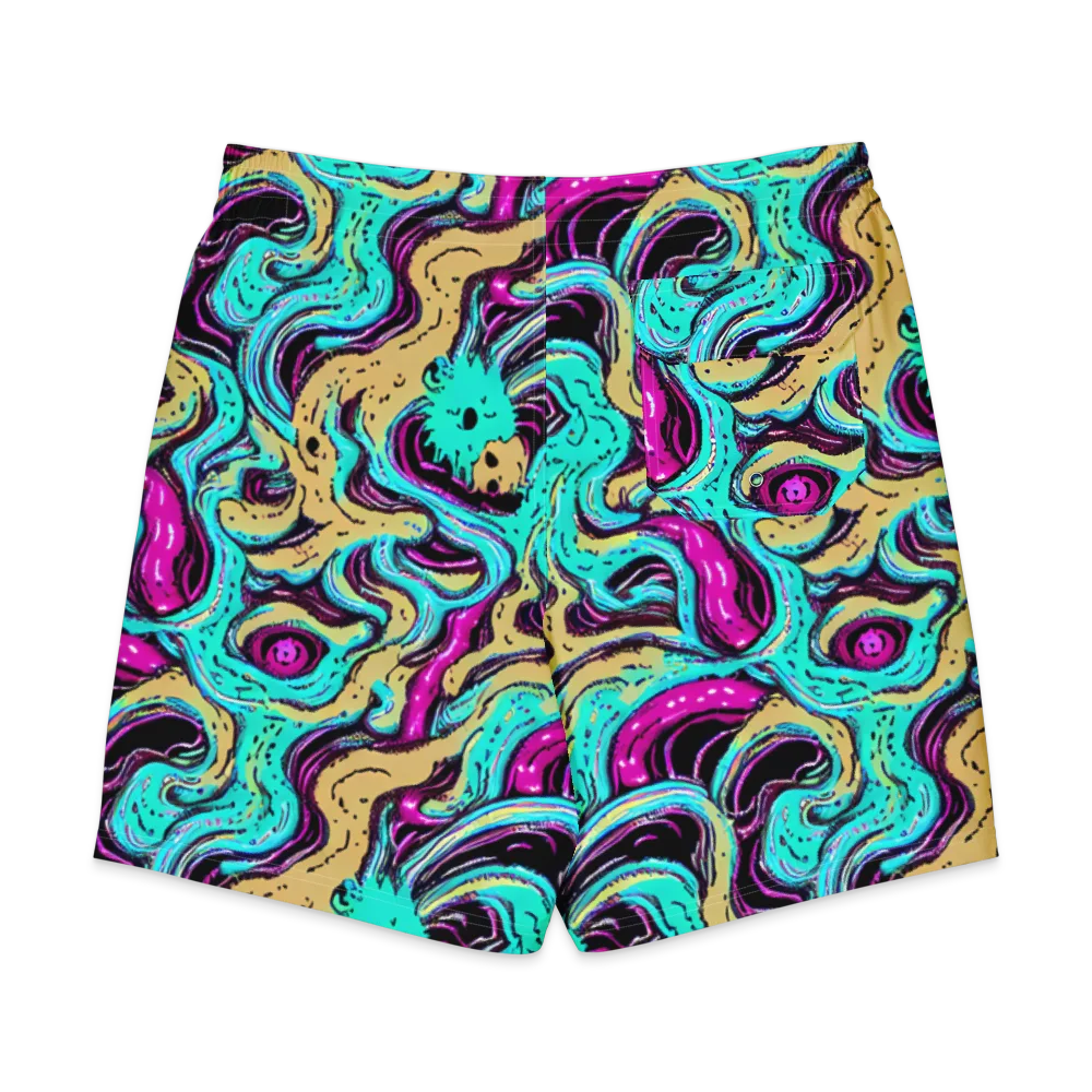 Neon Spill on Men's Board Shorts — Back