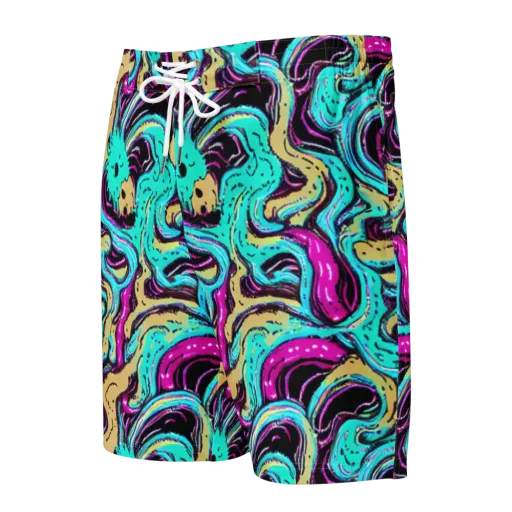 Neon Spill on a Men's Board Shorts