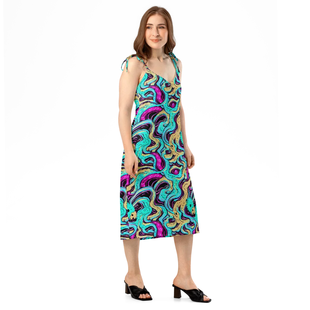 Neon Spill on Slip Dress — Right Front