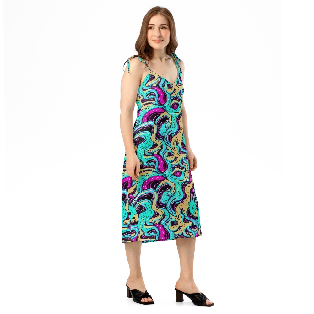 Neon Spill on Slip Dress — Right Front
