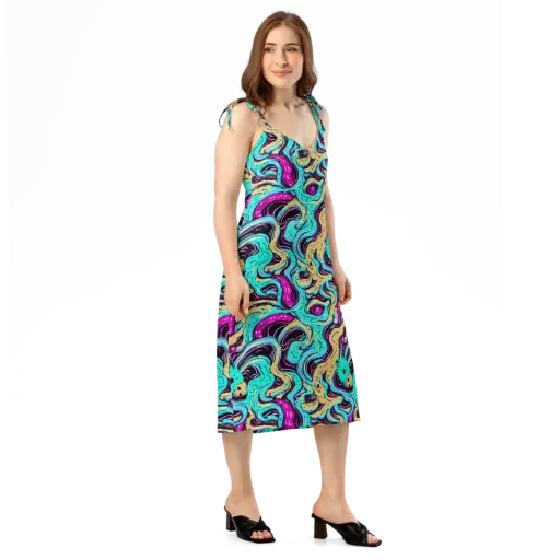 Neon Spill on a Slip Dress