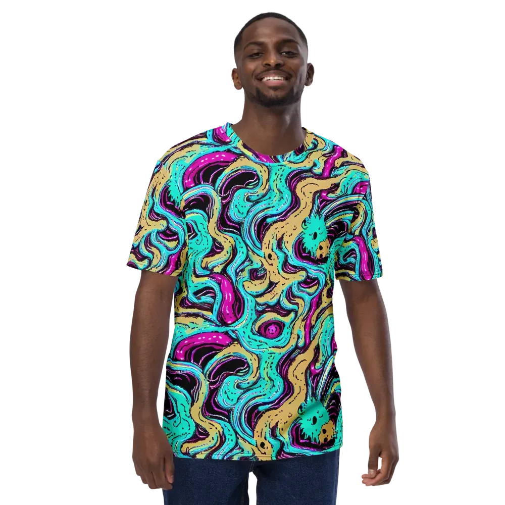 Neon Spill on Men's Crew Neck T-Shirt — Front