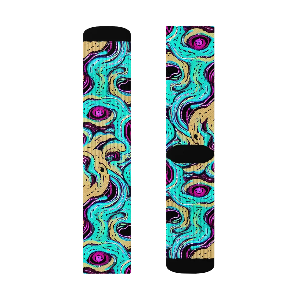 Neon Spill on Socks — Left Sock
