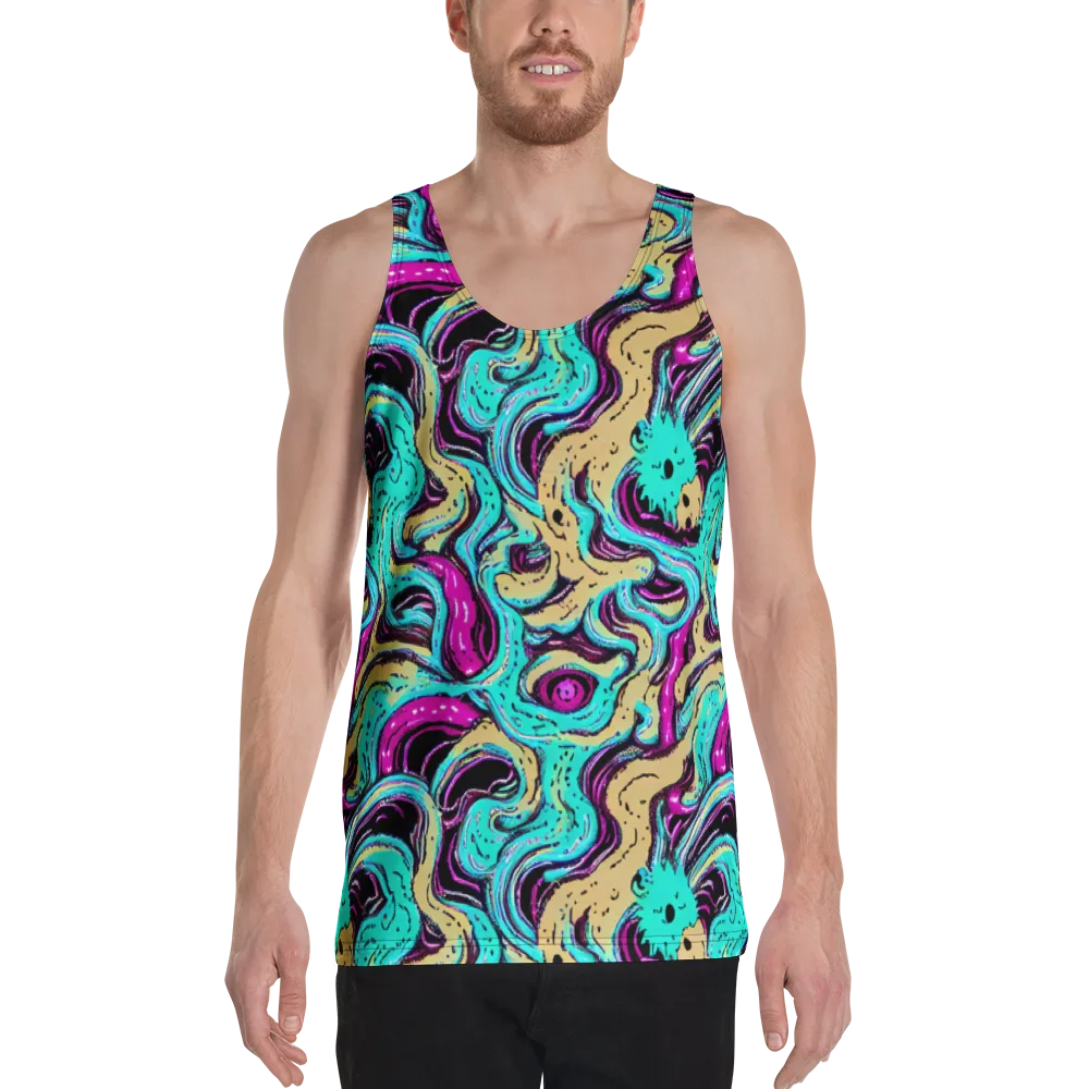 Neon Spill on Men's Tank Top — Front