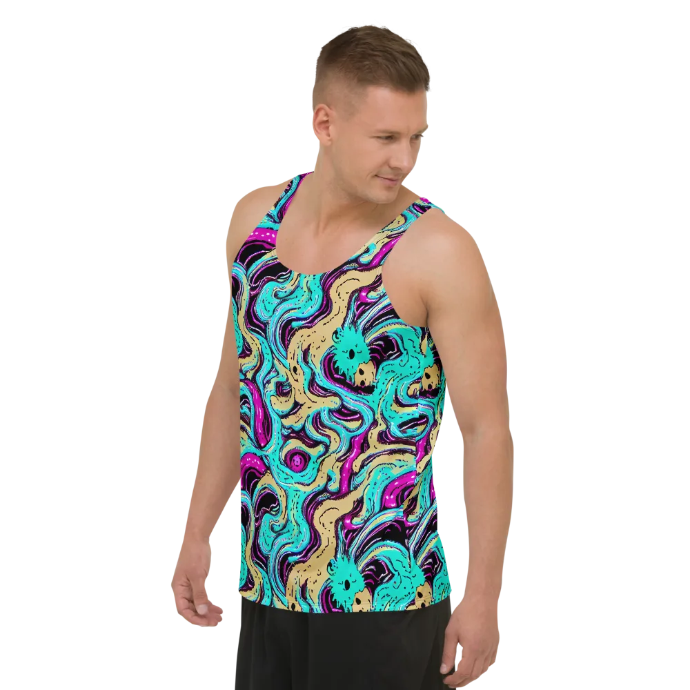 Neon Spill on Men's Tank Top — Left Front
