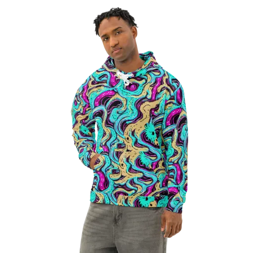Neon Spill on a Cotton Hoodie