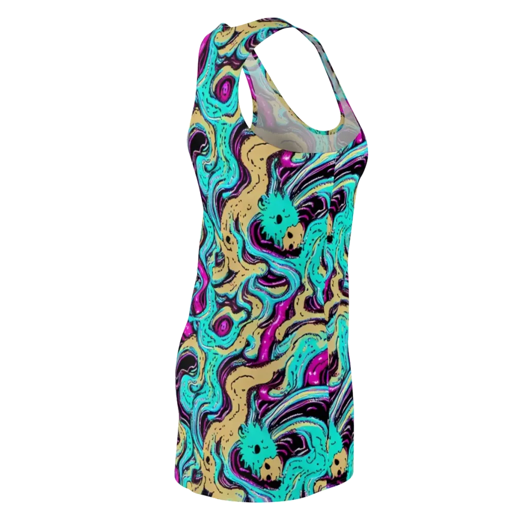 Neon Spill on Racerback Dress — Back Side