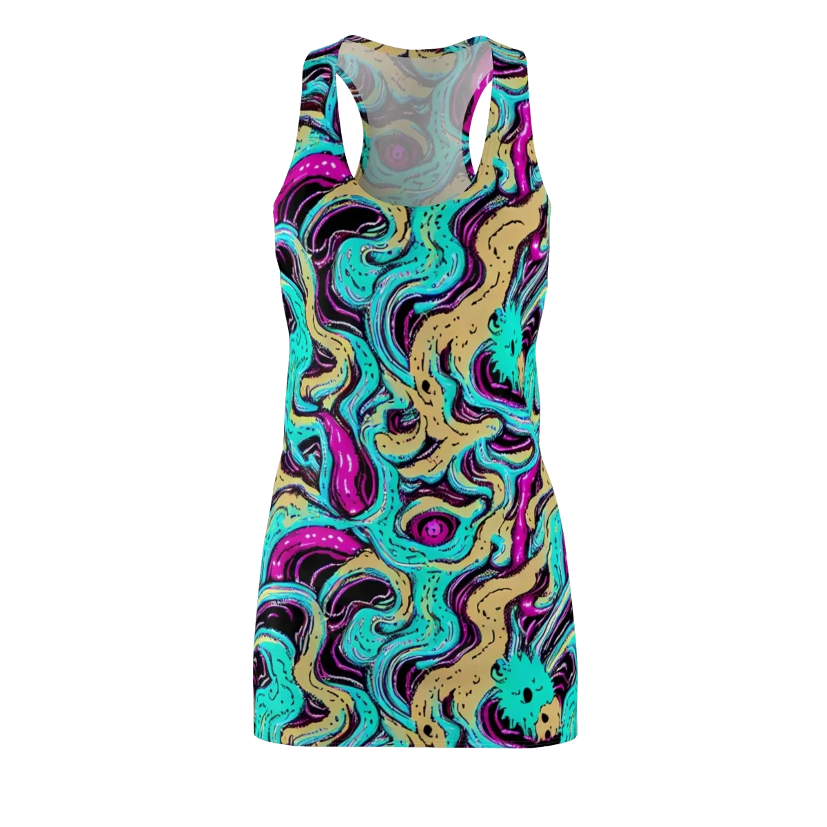 Neon Spill on Racerback Dress — Front