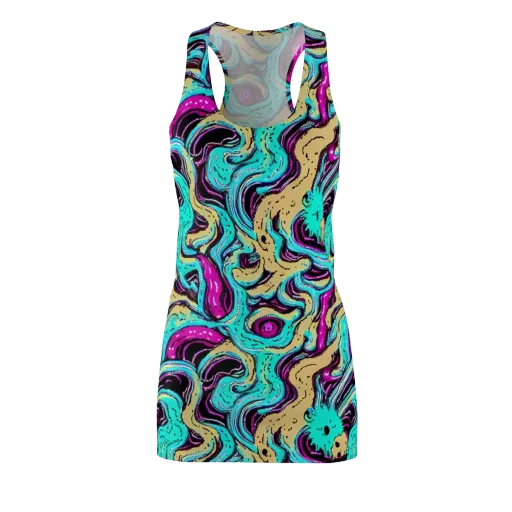 Neon Spill on a Racerback Dress