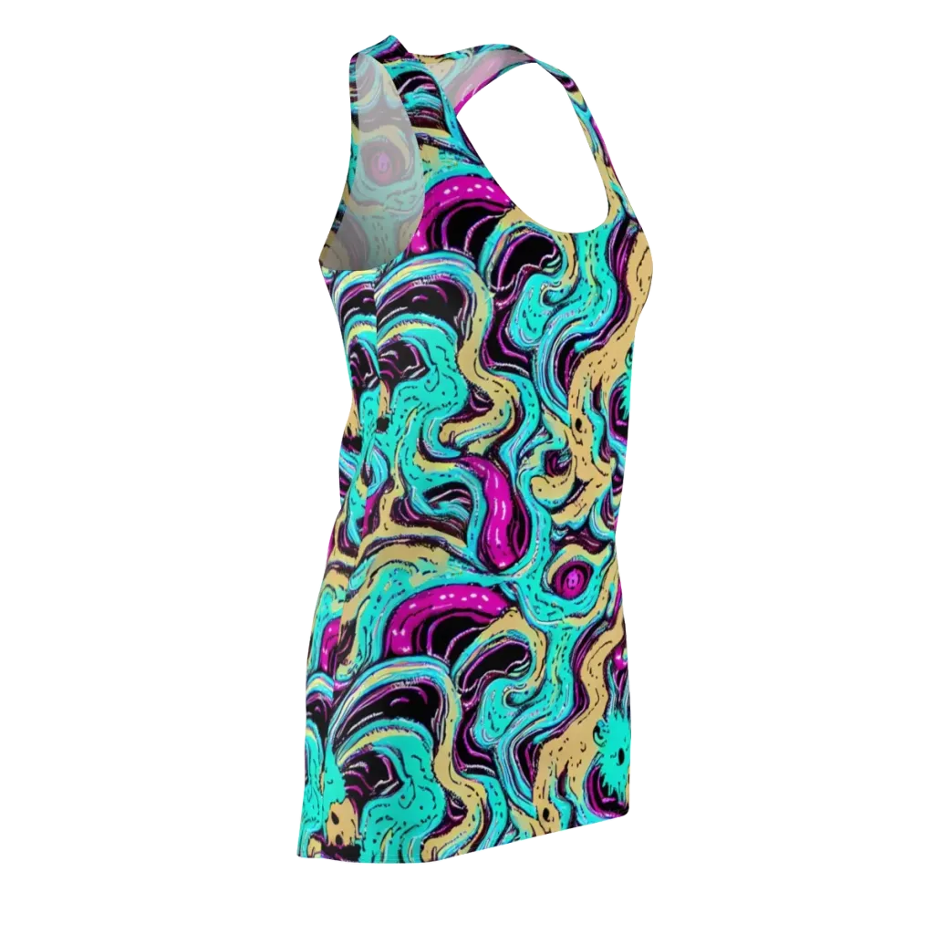 Neon Spill on Racerback Dress — Front Side