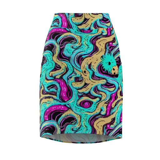 Neon Spill on a Pencil Skirt