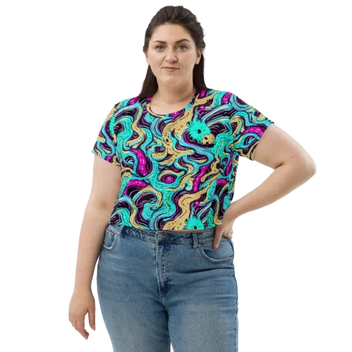 Neon Spill on a Crop Tee