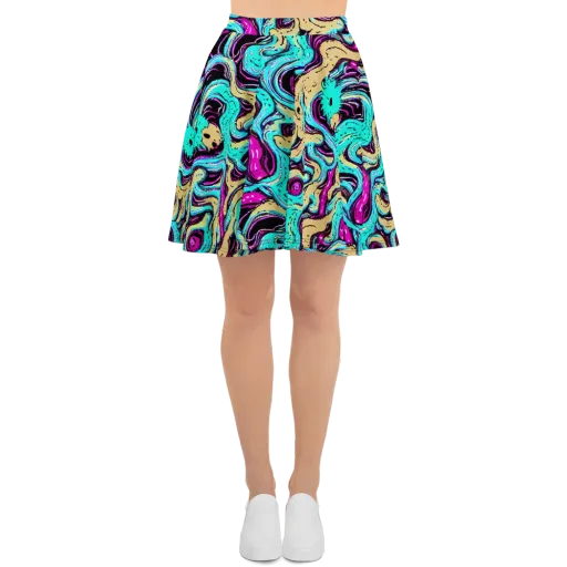 Neon Spill on a Skater Skirt