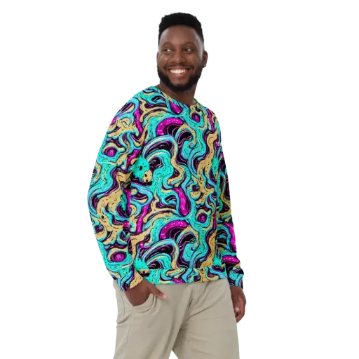 Neon Spill on a Sweatshirt